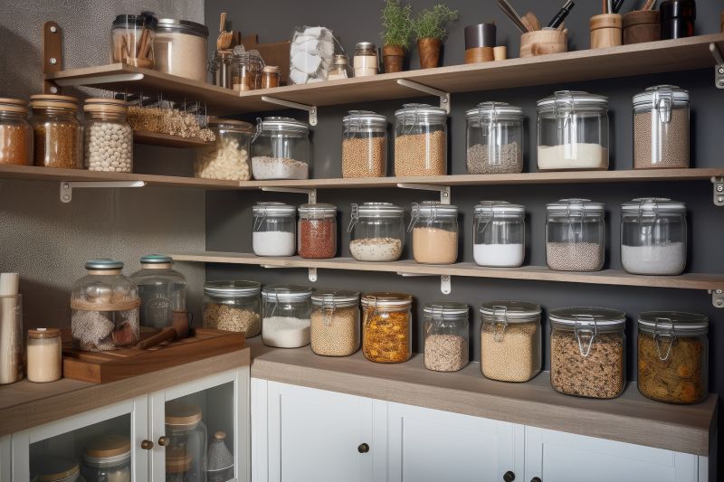 Pantry Cabinets with Lighting